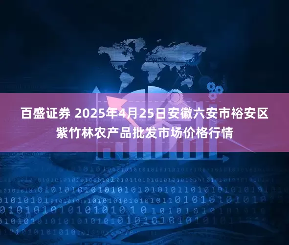 百盛证券 2025年4月25日安徽六安市裕安区紫竹林农产品批发市场价格行情